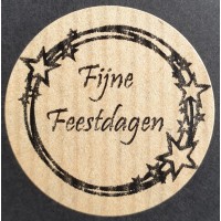 Kerst 06 rol @ 500 perm. rond 35 kraft zwart bedrukt fijne feestdagen